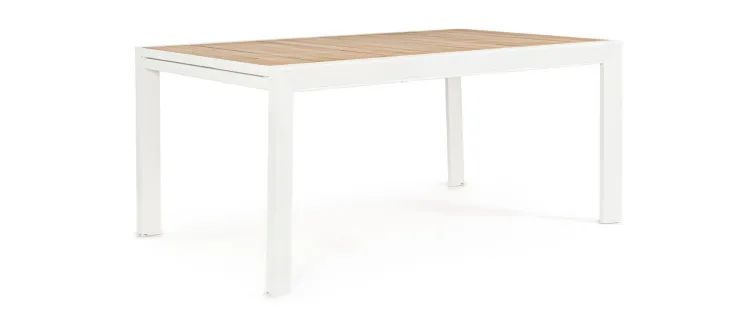 Tavoli>Bizzotto TAVOLO IN ALLUMINIO 160-240X100 BIANCO YK11 - BELMAR