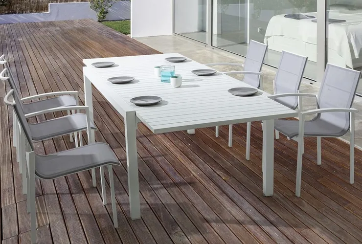 Tavoli>Bizzotto TAVOLO IN ALLUMINIO 135/270X90 BIANCO YK11 - PELAGIUS