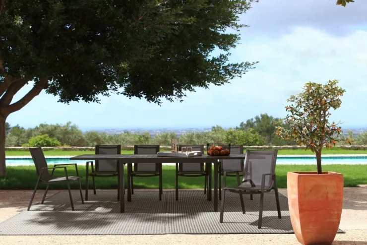 Tavoli>Bizzotto TAVOLO IN ALLUMINIO 135-270X90 COFFEE YK14 - PELAGIUS