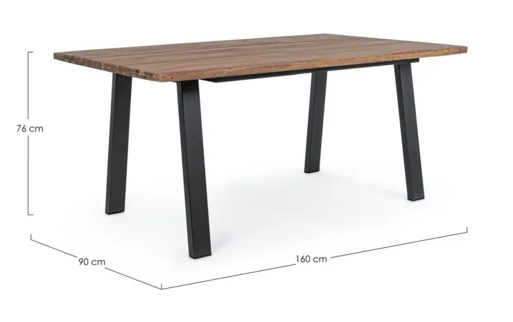 Tavoli>Bizzotto TAVOLO IN LEGNO ANTRACITE 160X90 - OSLO FSC