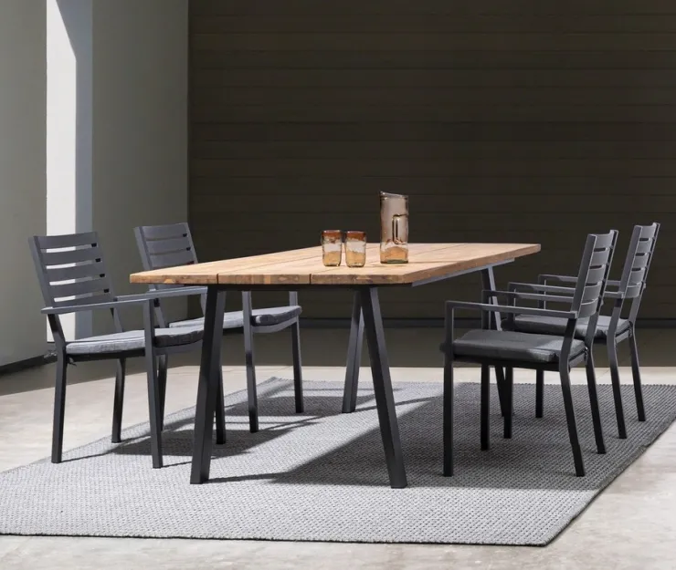 Tavoli>Bizzotto TAVOLO IN LEGNO ANTRACITE 160X90 - OSLO FSC