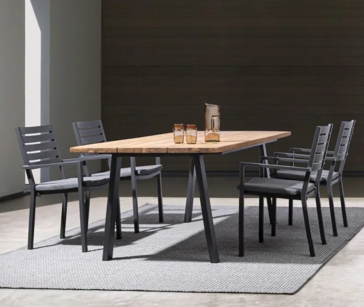 Tavoli>Bizzotto TAVOLO IN LEGNO ANTRACITE 160X90 - OSLO FSC
