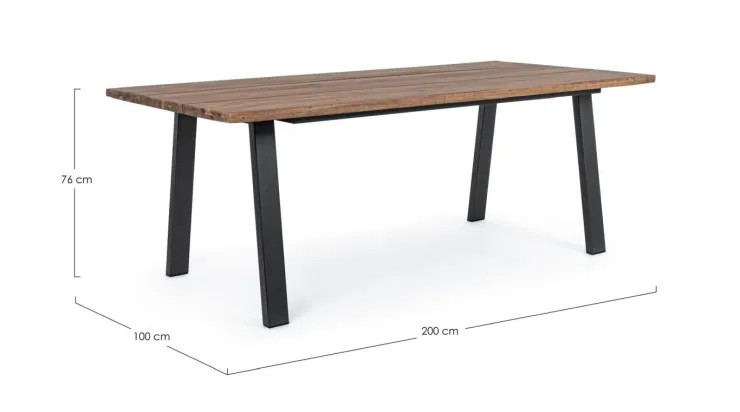Tavoli>Bizzotto TAVOLO IN LEGNO ANTRACITE 200X100 - OSLO FSC