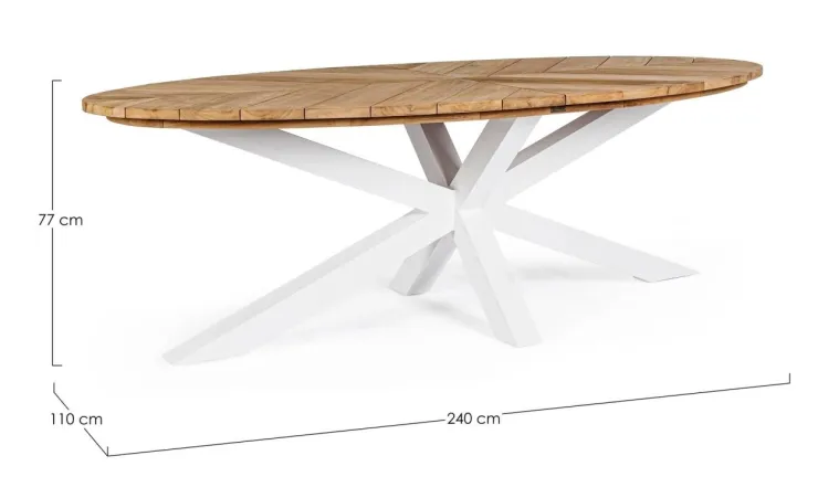 Tavoli>Bizzotto TAVOLO IN TEAK BIANCO RT01 - PALMDALE