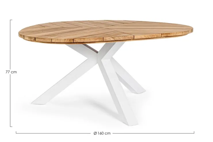 Tavoli>Bizzotto TAVOLO IN TEAK BIANCO RT01 - PALMDALE