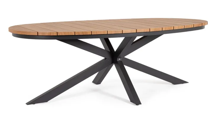 Tavoli>Bizzotto TAVOLO ZELMAR 218X115 ANTRACITE YK13