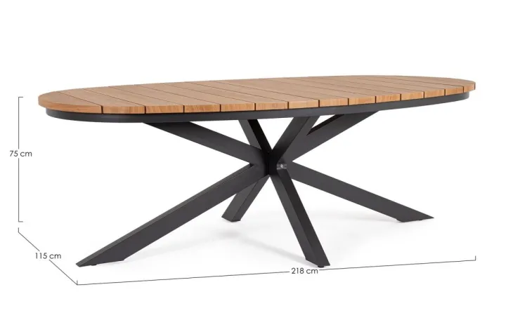 Tavoli>Bizzotto TAVOLO ZELMAR 218X115 ANTRACITE YK13