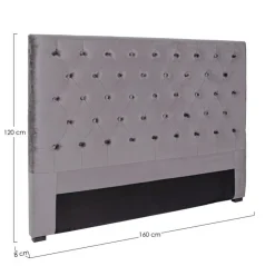 Letti>Bizzotto TESTIERA LETTO IN LEGNO GRIGIO SCURO 160 - CASPAR