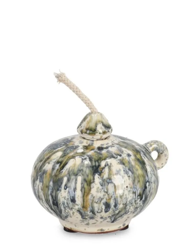 Oggettistica>Bizzotto VASO CON STOPPINO ESMA MELAN VERD BLU H9