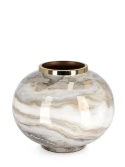 Coprivasi>Bizzotto VASO MARSHA BOMB BIANCO GRIGIO ORO H25
