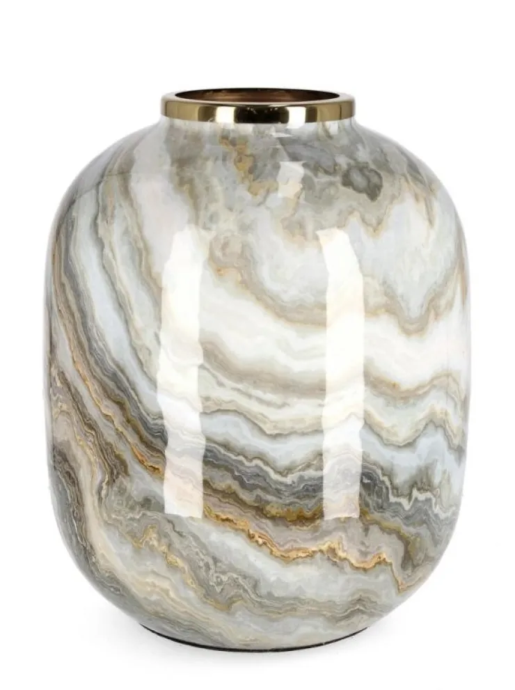 Coprivasi>Bizzotto VASO MARSHA TO BIANCO GRIGIO ORO H36