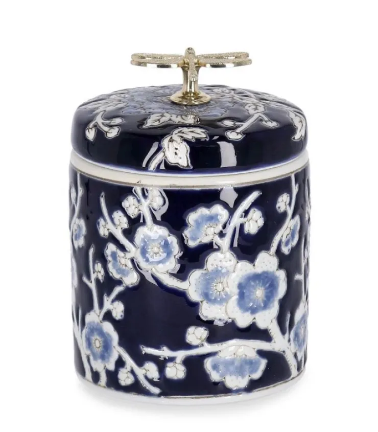 Vasi>Bizzotto VASO MENG C-TAPPO CIL BLU BIANCO H16
