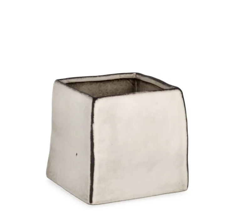 Vasi>Bizzotto VASO NIKOS QUADRATO BASSO BIANCO H14