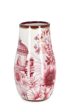 Vasi>Bizzotto VASO ZHEN BOMB ROSSO BIANCO ORO H26