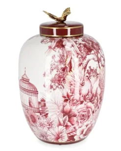 Vasi>Bizzotto VASO ZHEN C-TAPPO ROSSO BIANCO ORO H32