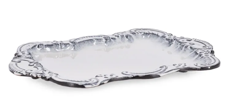 Vassoi E Centro Tavola>Bizzotto VASSOIO DEC HIKARI ANTIQUE WHITE 26,5X18