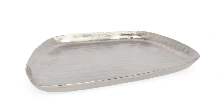 Coprivasi>Bizzotto VASSOIO DECORATIVO CHISEL ARGENTO 30X28