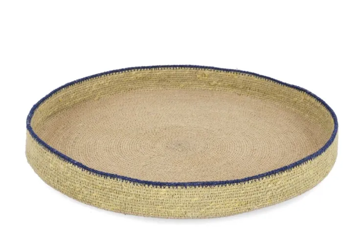 Ceste Decorative>Bizzotto VASSOIO DECORATIVO NINH NATURALE BLU D44